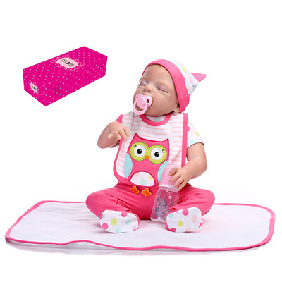 

Decdeal Reborn Baby Doll Silicone Full Body 19 inch Lifelike Cute Bath Dolls for Children Kids Toddlers Birthday Shower Gifts with