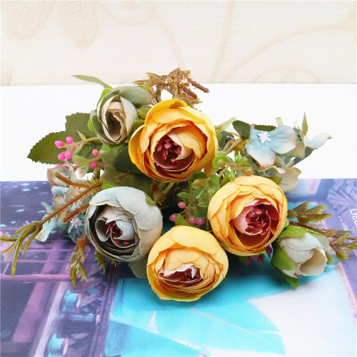 

Siaonvr 1 Bouquet Vintage Artificial Peony Silk Flowers Bouquet for Decoration