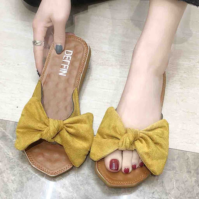 

Rose Fashion Women Summer Butterfly-Knot slipper Flat With Beach Slippers Slides