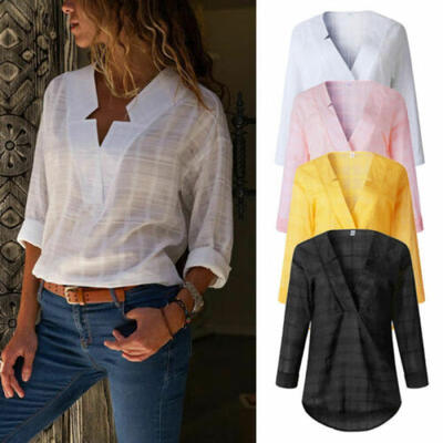 

Womens Long Sleeve Blouse Summer Ladies Casual Street Work Party T Shirt Top Tee