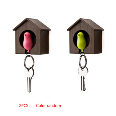 

2pcs Sparrow Key Ring Whistles Keychain Bird House Nest Key Holder Home DecorationRandom Color
