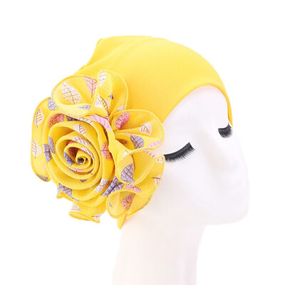 

1Pc Women Flower Elastic Turban Cancer Chemo Cap Beanie Scarf Muslim Caps Head Wrap Cap