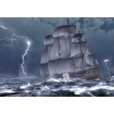 

5D DIY Full Drill Diamond Painting Thunder Ship Cross Stitch Embroidery Kit