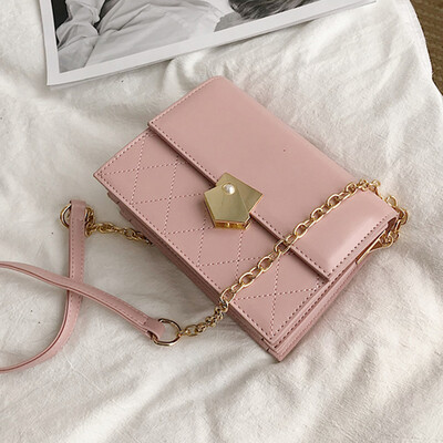 

Ins new small bag women 2019 new western style chain bag fashion Joker slung Lingge small square bag