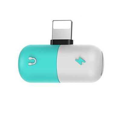 

Pills Double Audio Jack Call Headphone Charging Adapter for iPhone X 8 Plus