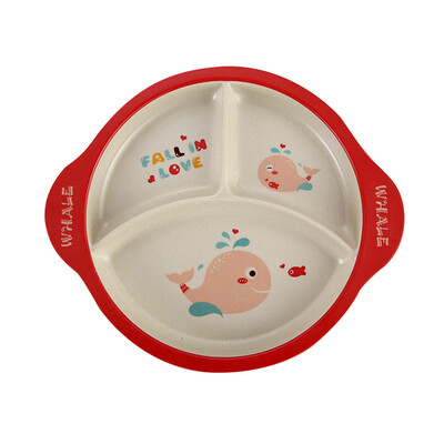 

Toponeto Bamboo fiber childrens cartoon Plate environmental protection baby cutlery