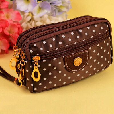 

Fashion Women Round Dot Zipper Handbag Clutches Coin Phone Key Bag Pouch Purse