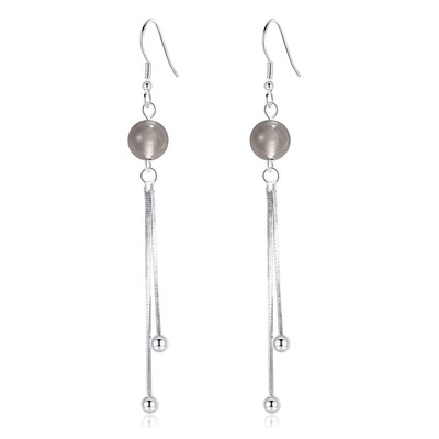 

Silver Ear Stud Hook Dangle Drop Earrings