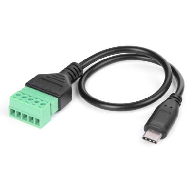 

USB 31 Type-C Male to 5 Pin Screw Terminal Connector w30cm Shield Cable