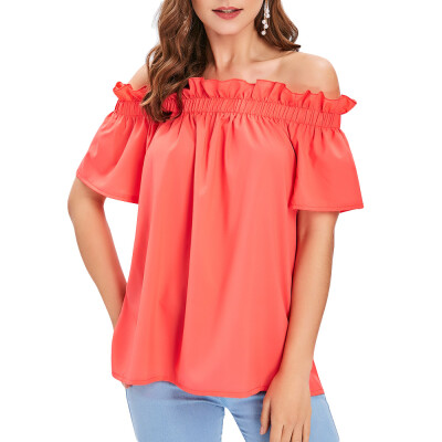 

Ruffle Off The Shoulder Solid Top