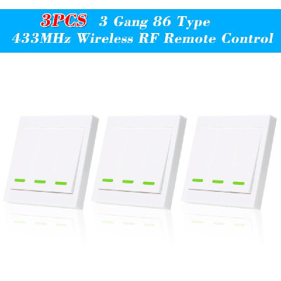 

5PCS eWeLink Push Button Wall Light Switch Remote Controller 3 Gang 86 Type ONOff Switch Panel 433MHz Wireless RF Remote Control