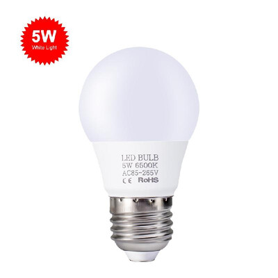 

5W LED Bulbs E27 Light Bulbs Energy Saving White Light 6000-6500K High Brightness Lamp for Bedroom Living Room 85V-265V