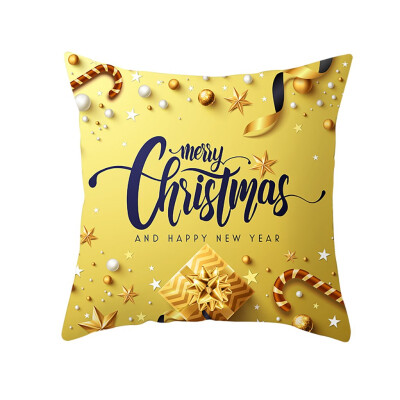 

Siaonvr Christmas Pillow Case Glitter Polyester Sofa Throw Cushion Cover Home Decor