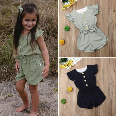 

Kids Baby Girls Summer Romper One Piece Jumpsuit Outfits Toddler Clothes Sunsuit