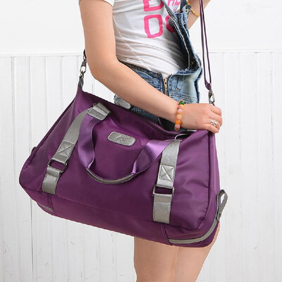

New Women Nylon Crossbody Bag Waterproof PU Splice Zipper Casual Outdoor Shoulder Bags Handbags BlackBluePurple