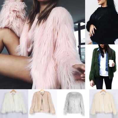 

Women Luxury Warm Ladies Faux Fox Fur Jacket Cardigan Coat Tops Outwear Parka