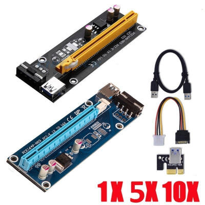 

1510 PCS USB 30 Pcie PCI-E Express 1x To 16x Extender Riser Card Adapter Power BTC Cable Multicolor is Random Color