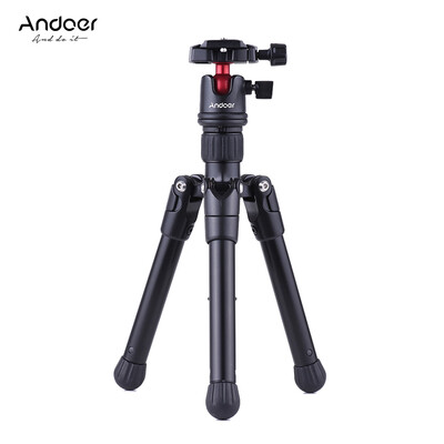 

Andoer Mini Tabletop Travel Tripod Stand with Ball Head Quick Release Plate Portable Lightweight for Canon Nikon Sony DSLR Camera