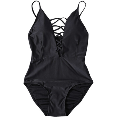 

Sexy Spaghetti Strap Criss Cross Hollow Out Pad Backless Swimsuit for Women