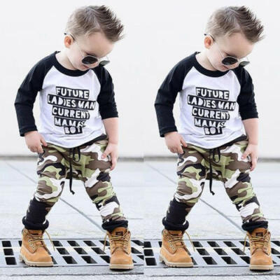 

Toddler Kids Baby Boy Camo Outfits Clothes T-shirt TopsPants Trousers 2PCS Set