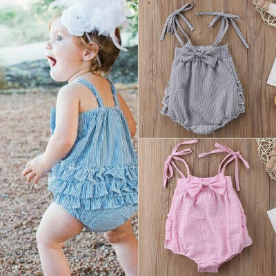 

Newborn Infant Baby Girl Bowknot Romper Bodysuit Jumpsuit Outfit Sunsuit Clothes