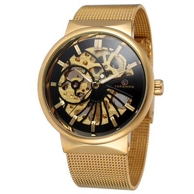 

Forsining genuine full hollow mens automatic mechanical watch mens chain mesh strap