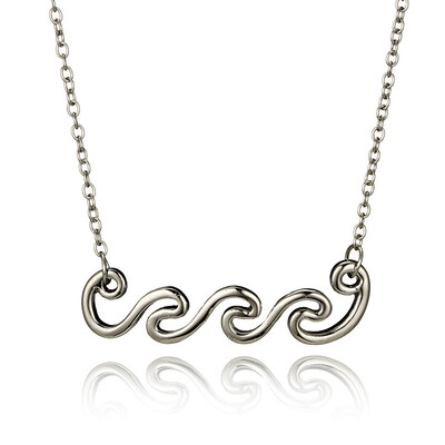 

Korean Fashion Wave Ornaments Day Han Xinkuan Concise Wave Alloy Clavicle Chain Gift Spray Necklace