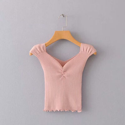 

Women Summer V-Collar Tube Wrapped Chest Slim Knitting Vest Bottoming Stretch Sling Bottoming Camisole