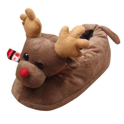 

Rose Unisex Plush Cotton Home Slippers Winter Warm Indoor Christmas Slippers Shoes