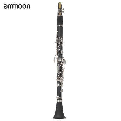 

ammoon ABS Clarinet Bb Cupronickel Plated Nickel 17 Key with Cleaning Cloth Gloves Screwdriver Woodwind Instrument for Beginner