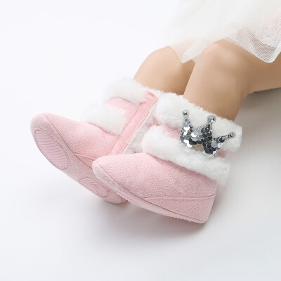 

Fashion Winter Baby Boots Soft Plush Booties for Infant girls Anti Slip Snow Boot Warm Cute Crib Shoes