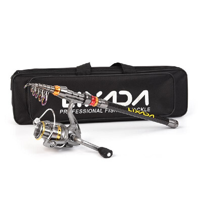 

Lixada Telescopic Fishing Rod&Reel Combo Full Kit Carbon Fiber Fishing Rod Pole Spinning Fishing Reel Fishing Tackle Carri