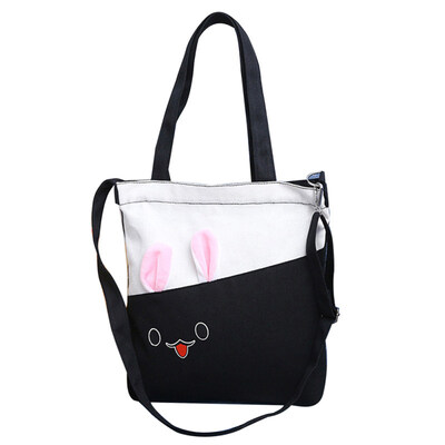 

Women Emotion Rabbit Ear Crossbody Shoulder Tote Handbag School Student Pouch