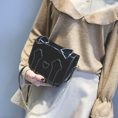 

Tailored Women Girl Fashion Patent Leather Cute Cat Crossbody Shoulder Bag