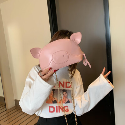 

Qiao Bani 2019 new Korean chic fashion cute pig chain small square bag shoulder diagonal trend handbags wholesale