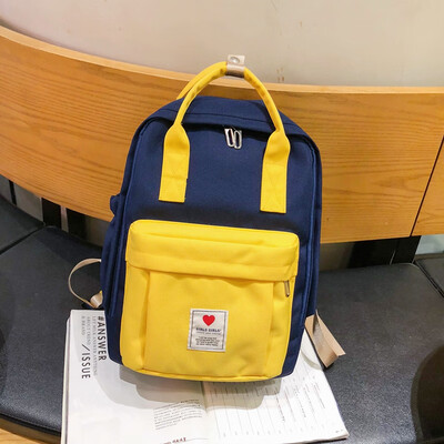 

Korean version of double shoulder bag female large capacity original ulzzang high school students schoolbag tide leisure backpack