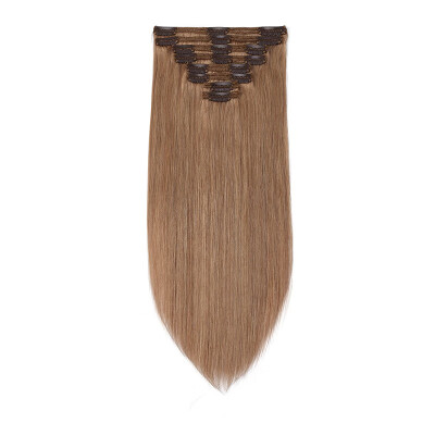 

Clip in 100 Remy Human Hair Extensions double weft Grade 7A Quality Full Head 8pcs 18clips Soft Silky Straight for Women