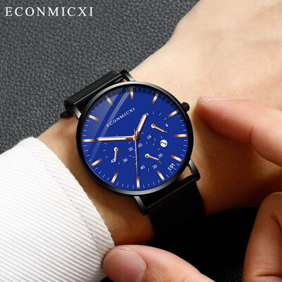 

Gobestart Fashion Mens Alloy Band Analog Quartz Round Wrist Watch Mens Business Watch
