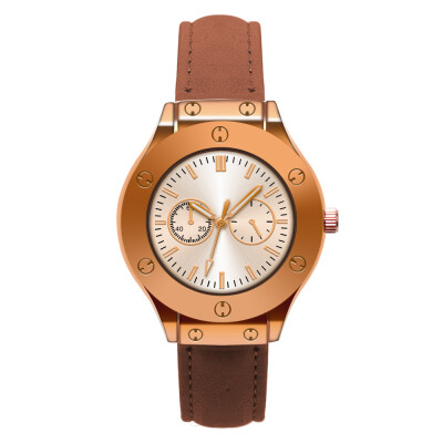 

2018 New Women Fashion Luxury Leisure Set Auger Leather Analog Stainless Steel Quartz Watch