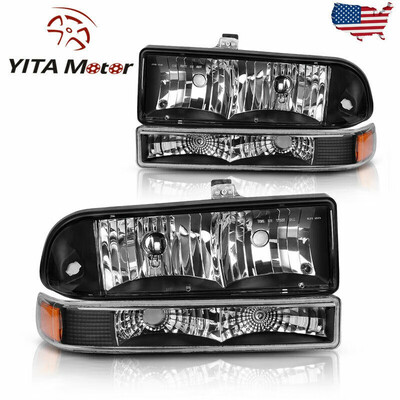 

FOR 1998-2004 CHEVY BLAZERS10 PAIR BLACK HOUSING AMBER CORNER HEADLIGHTLAMPS