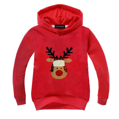 

Yeleo Trosetry Kids Merry Christmas Santa Claus Hoodie Xmas Tree Pullover Sweater