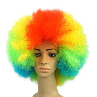 

〖Follure〗Party Disco Funny Afro Clown Hair Football Fan-Adult Afro Masquerade Hair Wig