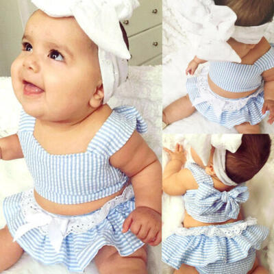 

US Newborn Baby Girls Sleeveless Straps Summer Beach Tutu Outfits Dress Clothes