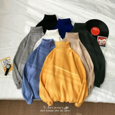 

Mens High Collar Sweater Turtleneck Long Sleeve Stretch Warm Jumper Shirts