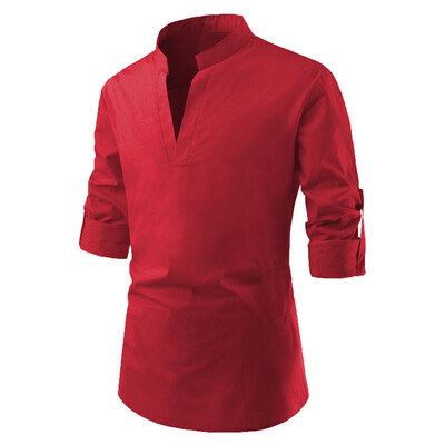 

Toponeto Men Striped Splicing Pocket Long Sleeve Shirt Fashion Long Sleeve Blouse Top