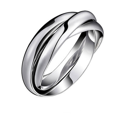 

Trendy Jewelry Stainless Steel Triple Circle Silver Gold Ring