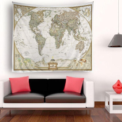 

Tapestry Wall Hanging World Map Tapestries Wall Decorative Tapestry for Bedroom Living Room Dorm 512"X591