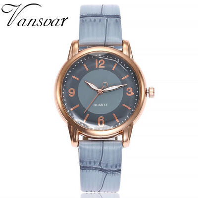 

Vansvar Womens Casual Quartz Leather Watch Analog Ladies Wristwatches relogio feminino reloj mujer bayan kol saati Clock 533