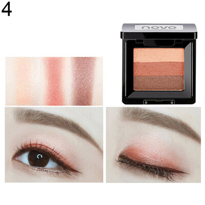 

NOVO 3 Color Glitter Eyeshadow Palette Matte Non Smudge Eye Makeup for Beginners