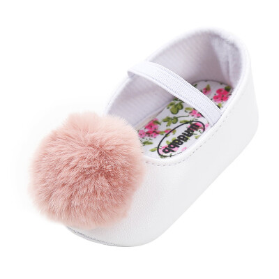 

Baby Girl Hair Ball Single Shoes Fashion Toddler First Walkers Kid Shoes